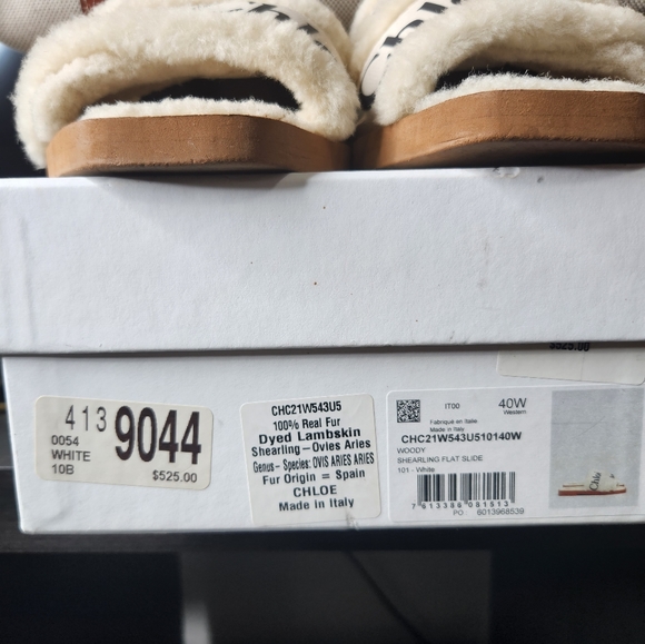 Chloe Woody Canvas Sherling Slide - Picture 6 of 8